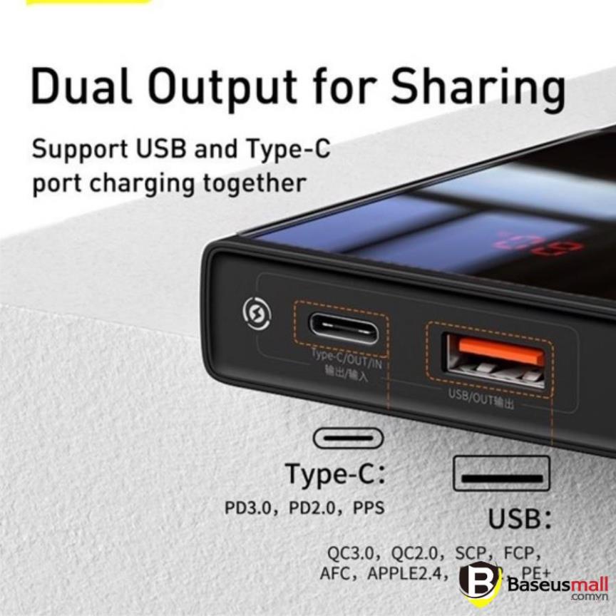 Baseus -BaseusMall VN Baseus Supper Mini 10000mah Digital Display Quick Charge 22.5W