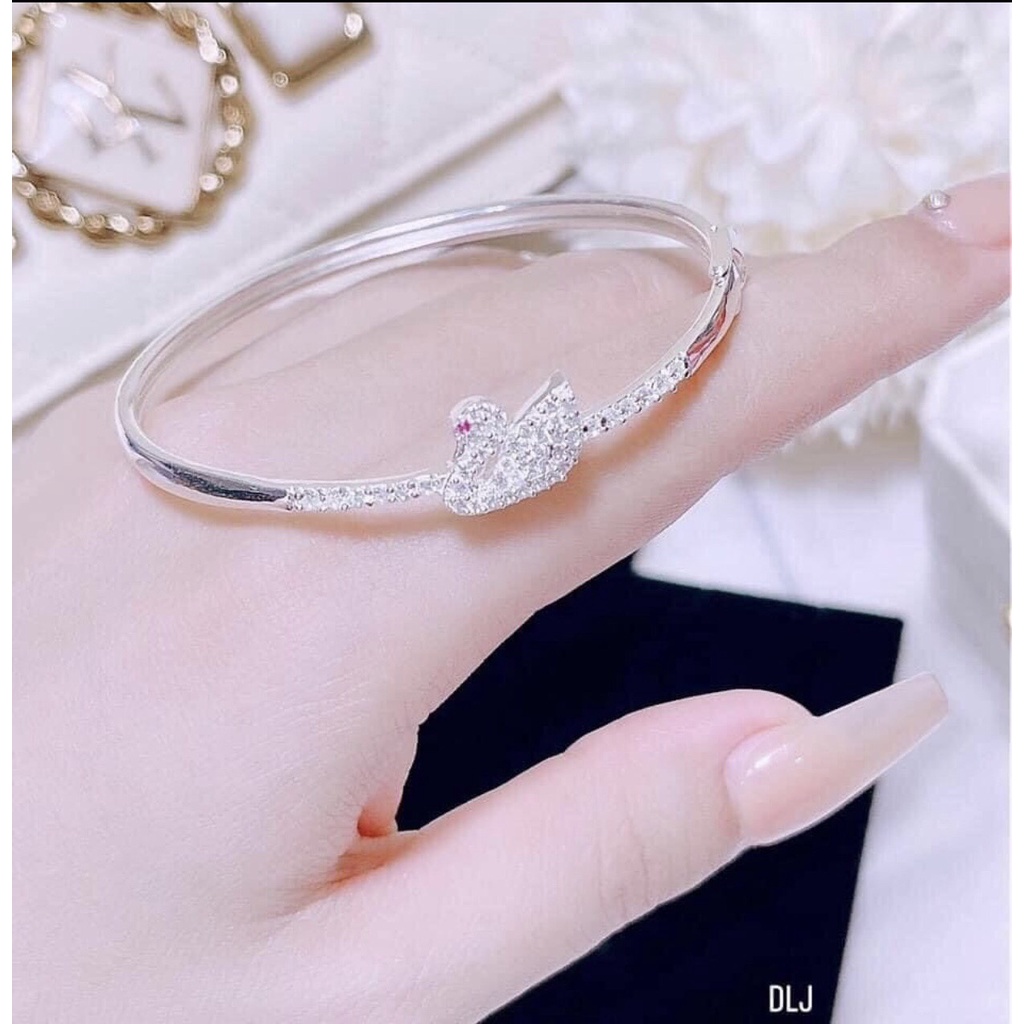Lắc tay nữ thiên nga đính đá chuẩn bạc ta siêu xinh - Kho sỉ bạc Nhất Linh