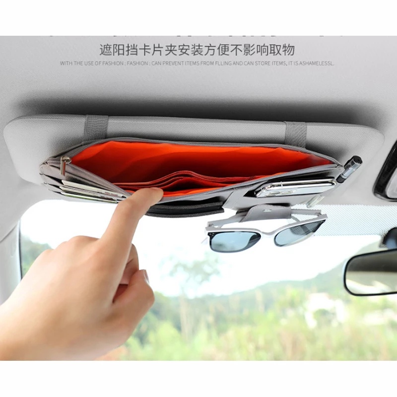 Túi Đựng Thẻ / Tài Liệu / Kính Mát Đa Năng Nhiều Ngăn Gắn Tấm Che Nắng Trong Xe Hơi