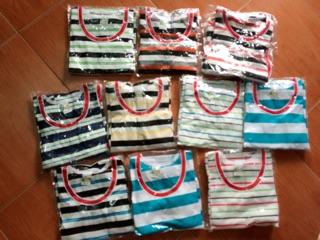 Set 2 bộ ba lỗ kẻ bé trai