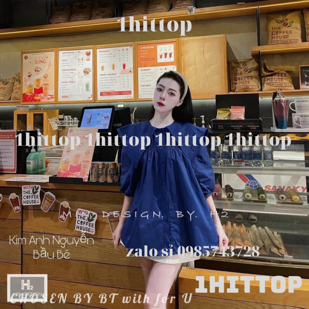 Áo babydoll tiểu thư cổ bèo PN00345 1hittop