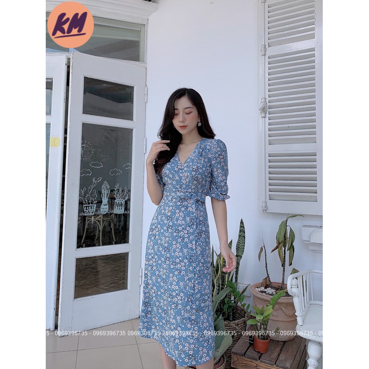 Đầm Xòe Họa Tiết KM Fashion Cổ V Thắt Nơ Nhí Tay Lỡ (Hàng Hot) | BigBuy360 - bigbuy360.vn