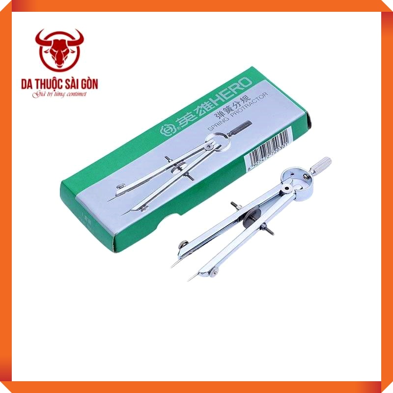 Compa 2 đầu kim lấy dấu, kẻ viền làm đồ da thủ công - Da Thuộc Sài Gòn - COMPA04