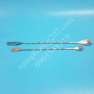 Muỗng khuấy inox 2 đầu , muỗng barspoon pha chế dài 32cm hoặc 26cm