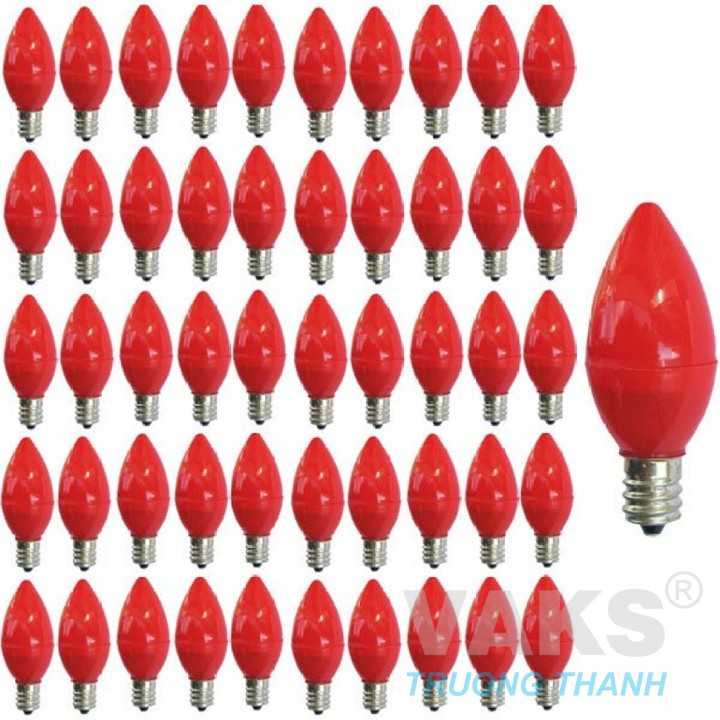 Hộp 50 bóng đèn led trái ớt tiết kiệm điện VAKS V-OTD (Đỏ)