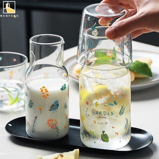 BANFANG Bộ ly thủy tinh dùng uống trà và nước trái cây thiết kế đa năng tiện lợi