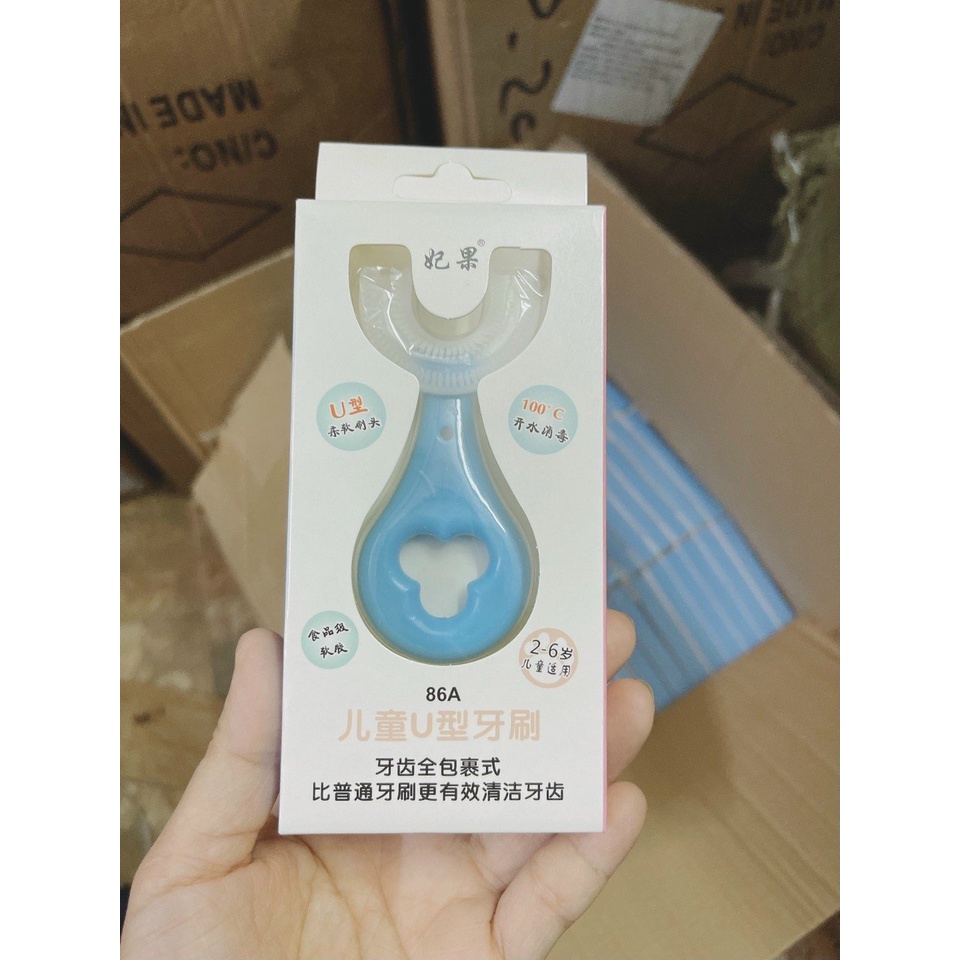 Bàn Chải Đánh Răng trẻ em Silicon Hình Chữ U, Bàn Chải Tập Đánh Răng Cho Bé Từ 2 - 6 Tuổi