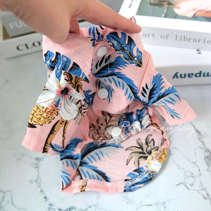 Áo thun in hoạ tiết Hawaii đáng yêu cho thú cưng