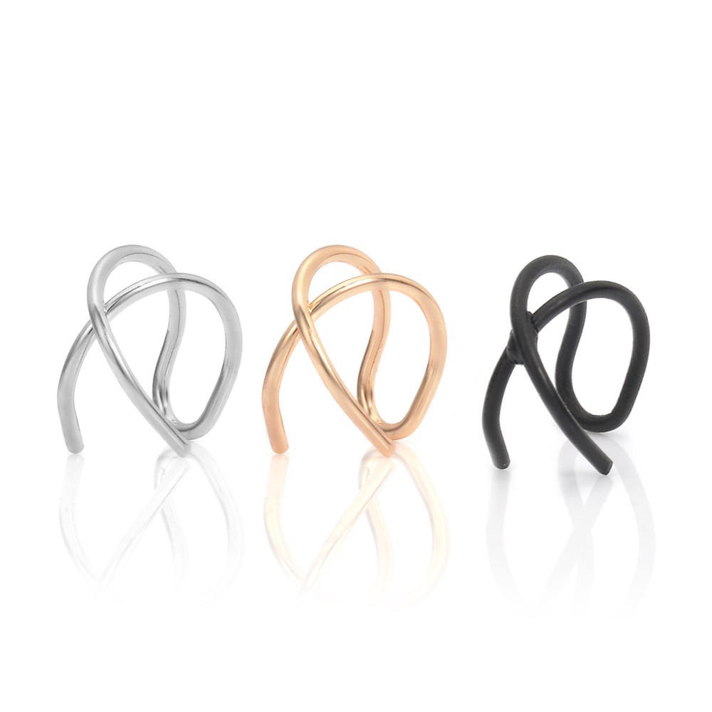 XIJING-COD 1Pcs Girls Wrap No Piercing Earrings Cuff Cartilage Ear Studs Clip On Earring