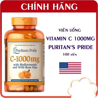 (Thực phẩm bổ sung ) Viên uống Vitamin C 1000mg Puritans Pride 100 viên-Mỹ