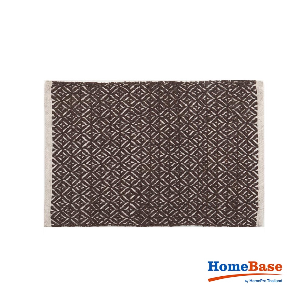 HomeBase HLS Thảm trải sàn bằng cotton có lớp chống trượt SS-VIGGA W45XH70xD1cm màu nâu đậm