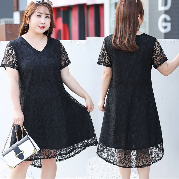 Đầm ren thiết kế dành cho người mập bụng - Size L - 3XL