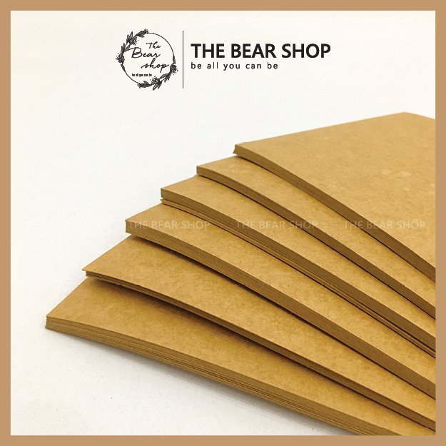 Combo 5 tờ giấy kraft 350gsm hàng loại 1 chất lượng cao - Khổ A5 - The Bear Shop