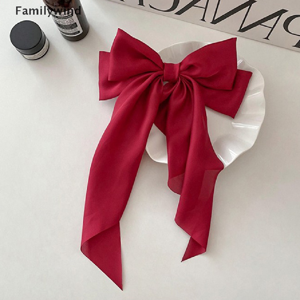 Kẹp Tóc Đính Nơ Ruy Băng Đơn Giản Phong Cách Retro