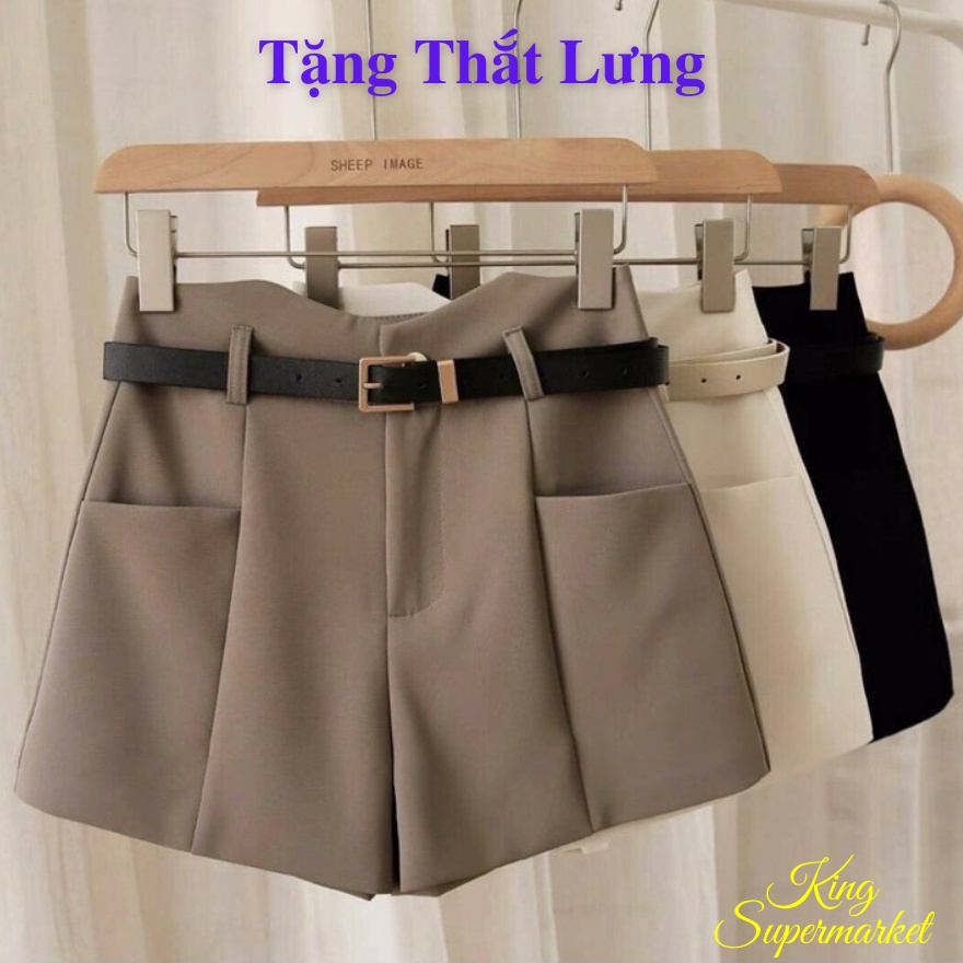Quần Short Nữ Cạp Cao Chữ V Túi Ốp Ngoài, Quần Đùi Vải VITEX Siêu Đẹp Hot Trend Hè 2022