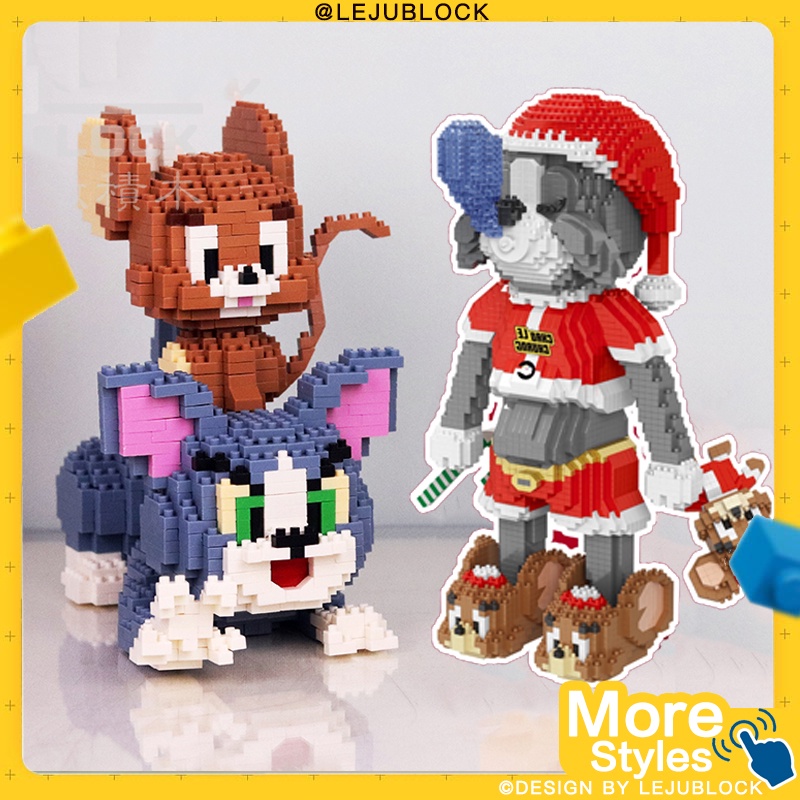 【LEJUBLOCK】Khối xây dựng Tom và Jerry Trò chơi lắp hình đồ chơi cho trẻ em khối nano hình con chuột mô hình mèo đồ chơi cho bé trai quà sinh nhật quà cho bạn gái hộp trưng bày winnie the pooh Pokemon Mickey Sanrio Búp bê khủng long
