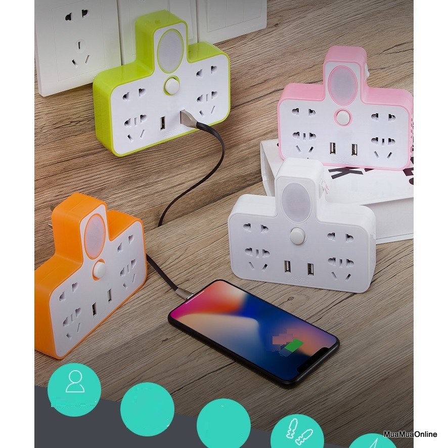 Ổ Cắm Điện Đa Năng Có Đèn Ngủ và Cổng Sạc USB - SP ỔCAMĐ1