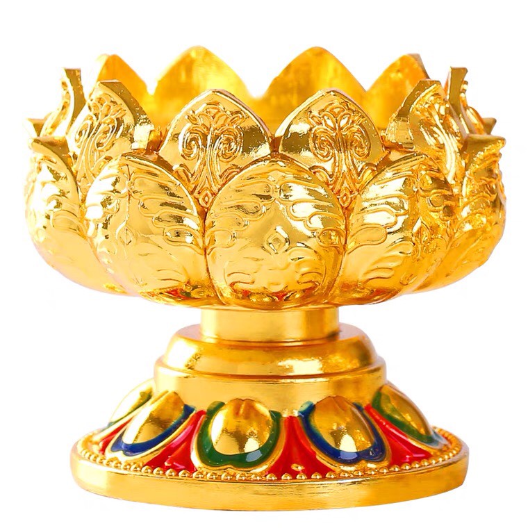 Đồ cúng Chân Đế sen trưng đèn cầy, nến- chất liệu đồng