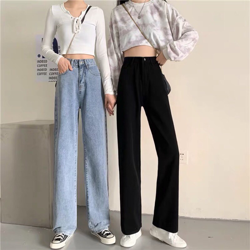 quần jeans ống rộng 2021