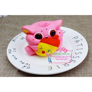 Squishy mèo ôm hạt dẻ - bao bì xịn
