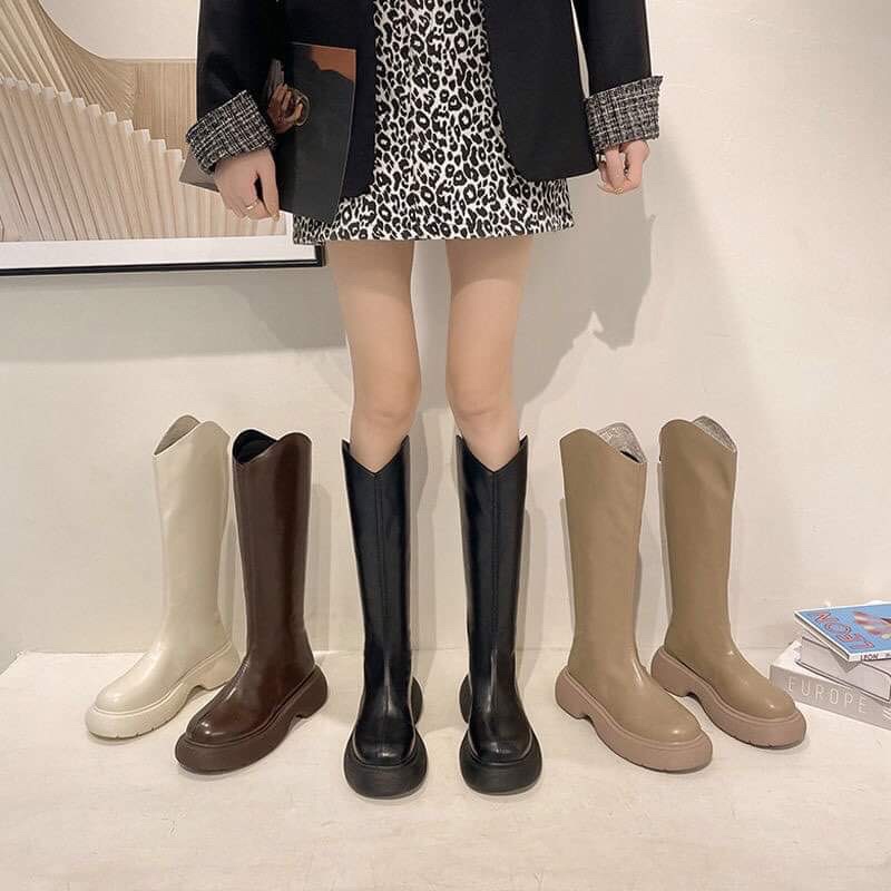 Boots da PU mềm có lót lông mỏng | kèm ảnh thật