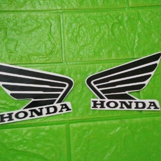 Bộ tem dán cánh chim honda màu đen 10cm