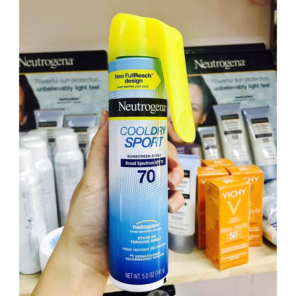 Xịt Chống Nắng Neutrogena Cooldry Sport Sunscreen Spray SPF 70 (141g)