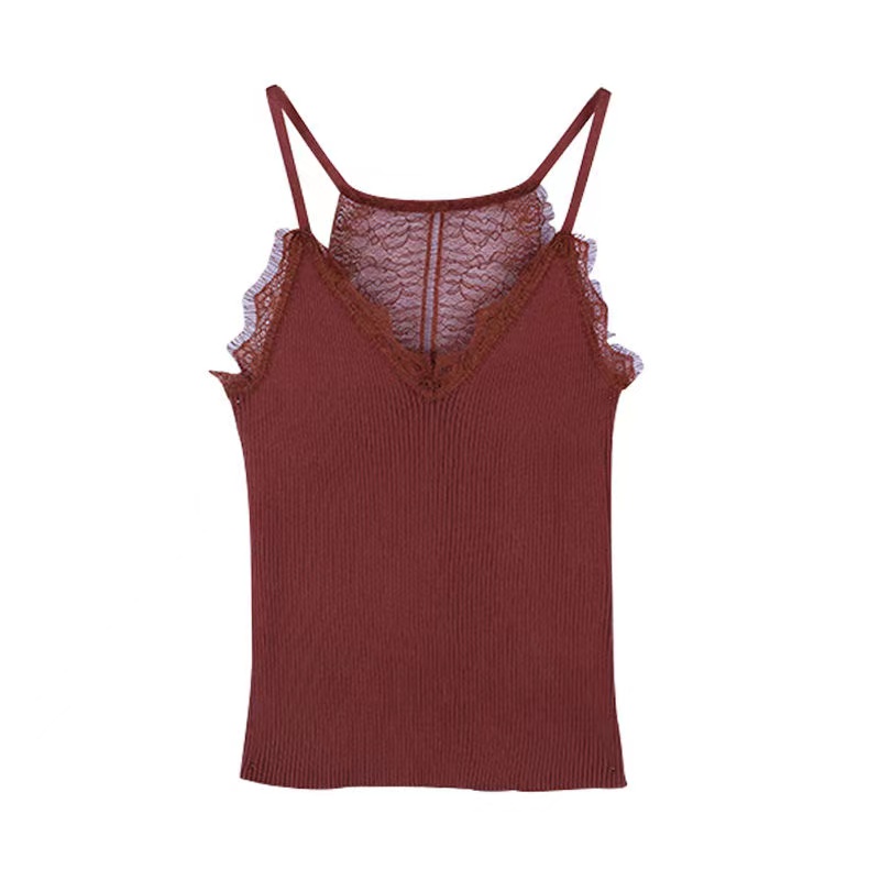 Áo Thun Đan Len Hai Dây Hở Lưng Cổ Chữ V Thời Trang Mùa Hè Sành Điệu Cho Nữ