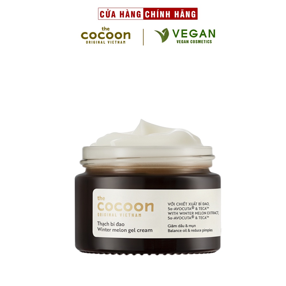 Thạch Bí Đao cocoon (kem dưỡng ẩm) cấp ẩm và ngừa mụn 30ml thuần chay