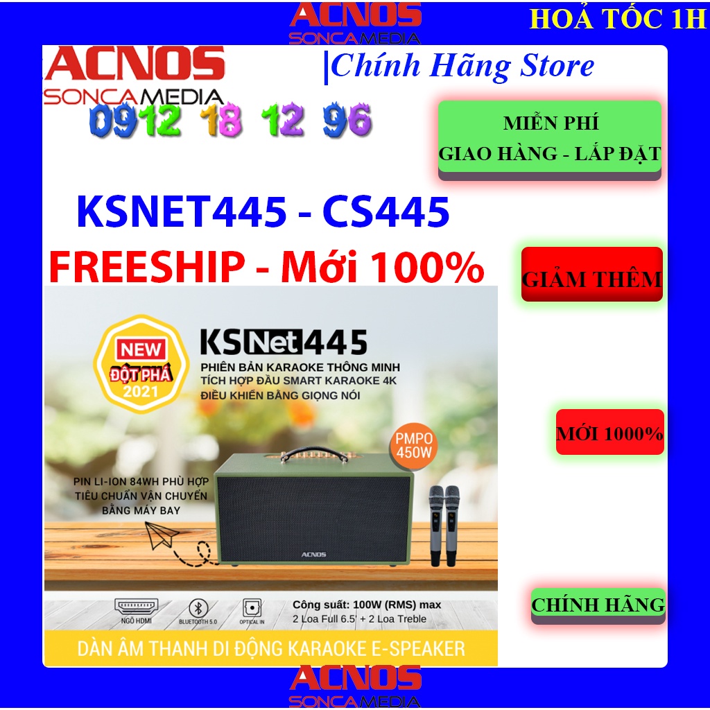 [Mã 151ELSALE1 hoàn 7% đơn 300K] Dàn Âm Thanh Di Động ACNOS KSNet445 - ACNOS CS445