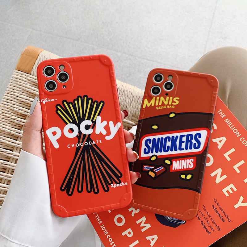 Ốp điện thoại in họa tiết Snickers Glico Oreo hoạt hình dành cho Iphone 12 Pro Max X