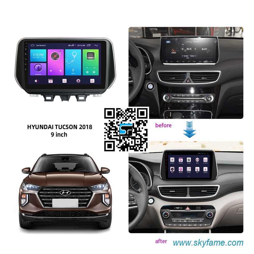 Màn Hình Android 9 inch Cho Xe TUCSON Năm 2019-2021 - Đầu DVD Android Kèm Mặt Dưỡng Giắc Zin Canbus Cho HYUNDAI TUCSON