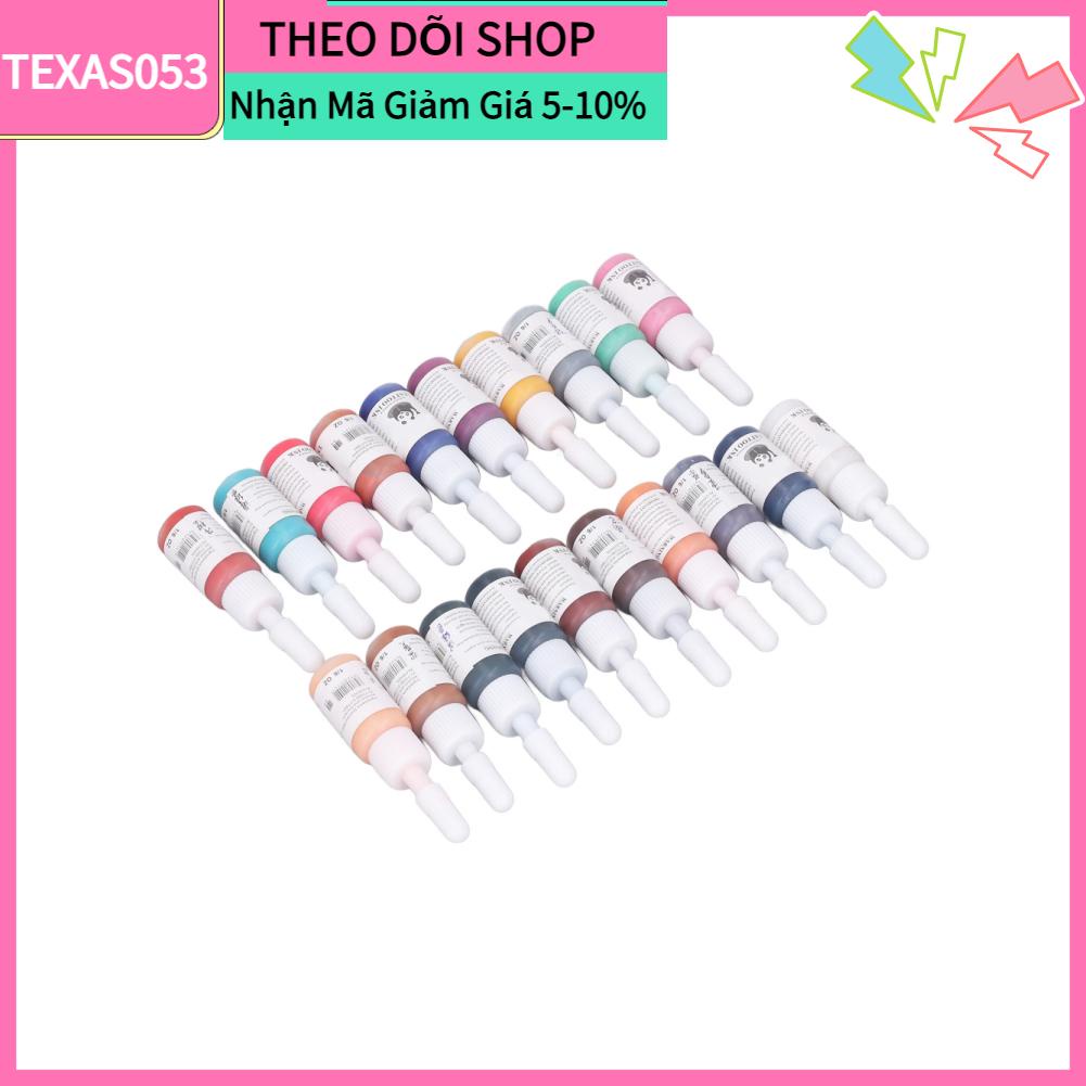 [Hàng Sẵn] Mực Xăm Hình 20 màu - Mực xăm tattoo 100ml（5ml*20） Chất liệu an toàn【Texas053】