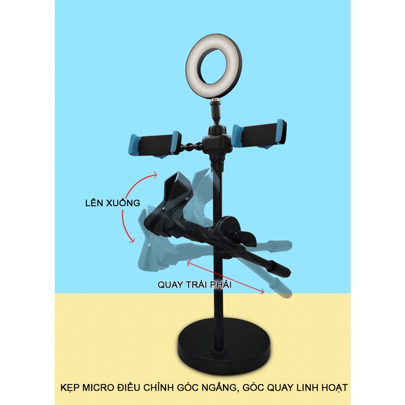 Bộ dụng cụ LIVE STREAM bán hàng chuyên nghiệp, Bộ kẹp micro thu âm livestream đa năng 4 in1 RX320