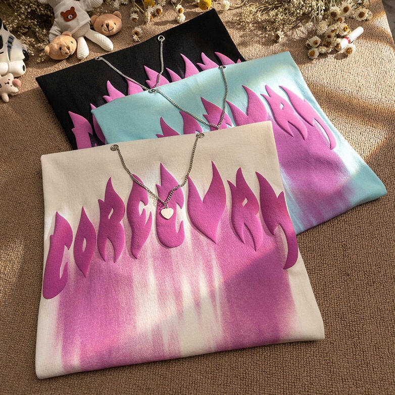 Áo Thun Tay Ngắn In Hình Trái Tim Thời Trang 011000