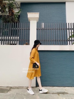 ĐẦM SƠMI VÀNG FORM RỘNG