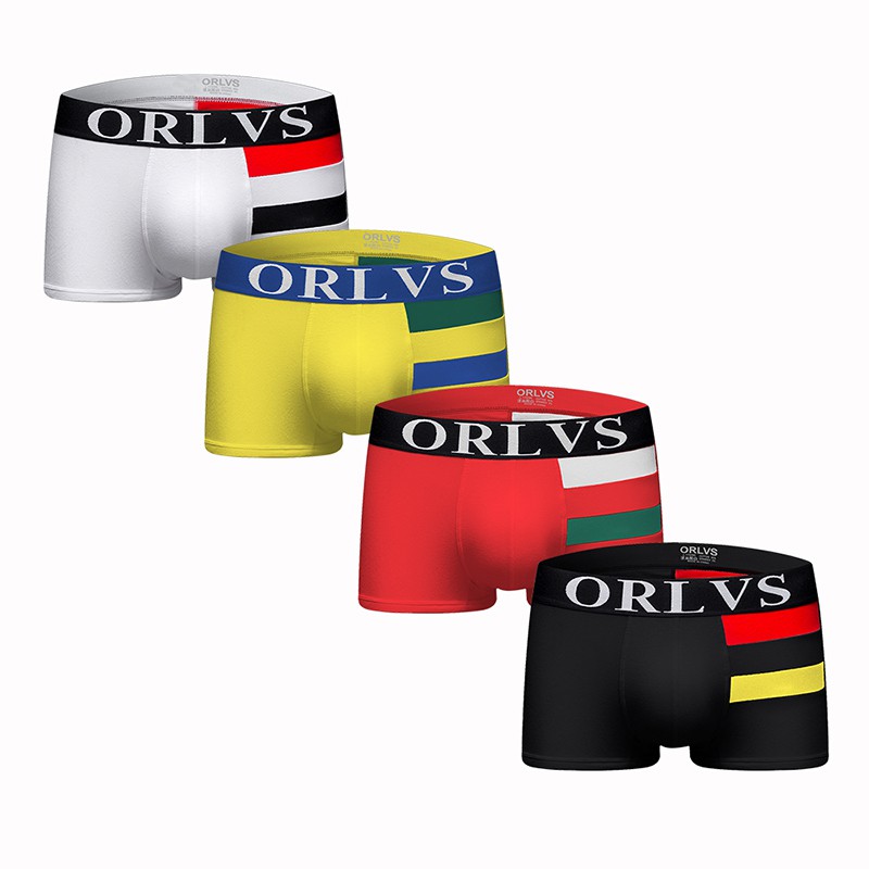 ORLVS Quần Lót Boxer Viền Sọc Thoải Mái Gợi Cảm Cho Nam