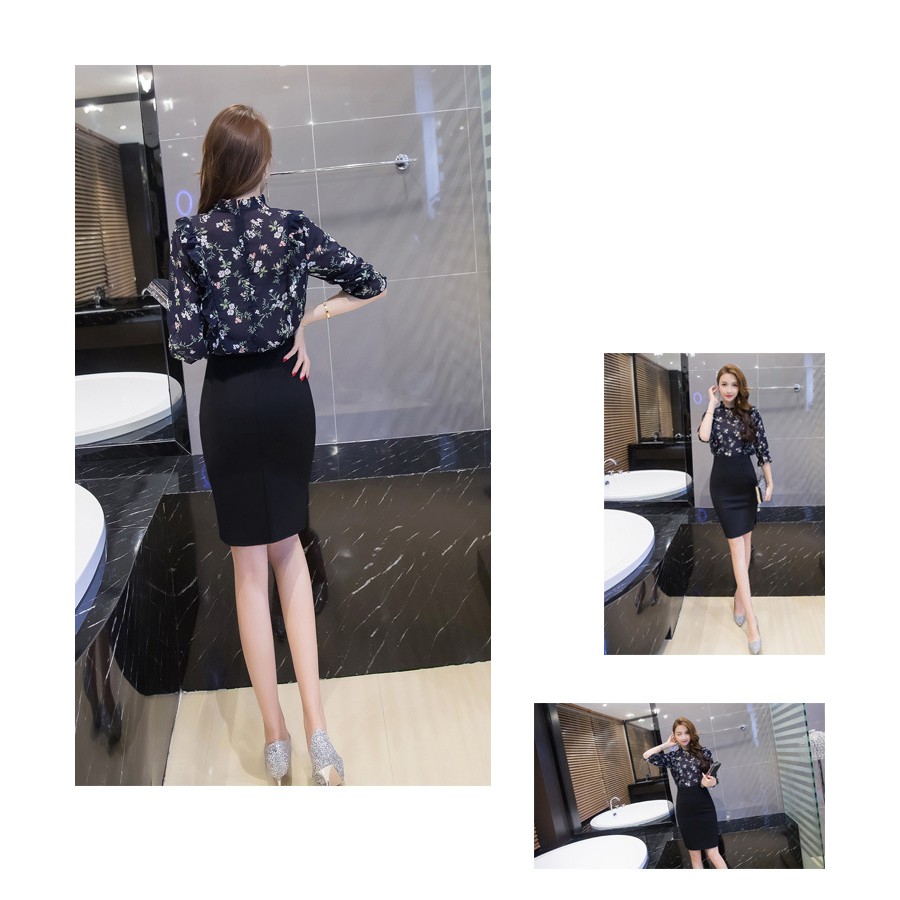 Chân váy công sở váy bút chì bigsize xẻ tà màu đen CR53V05 [bigsize từ 45-85kg] | BigBuy360 - bigbuy360.vn