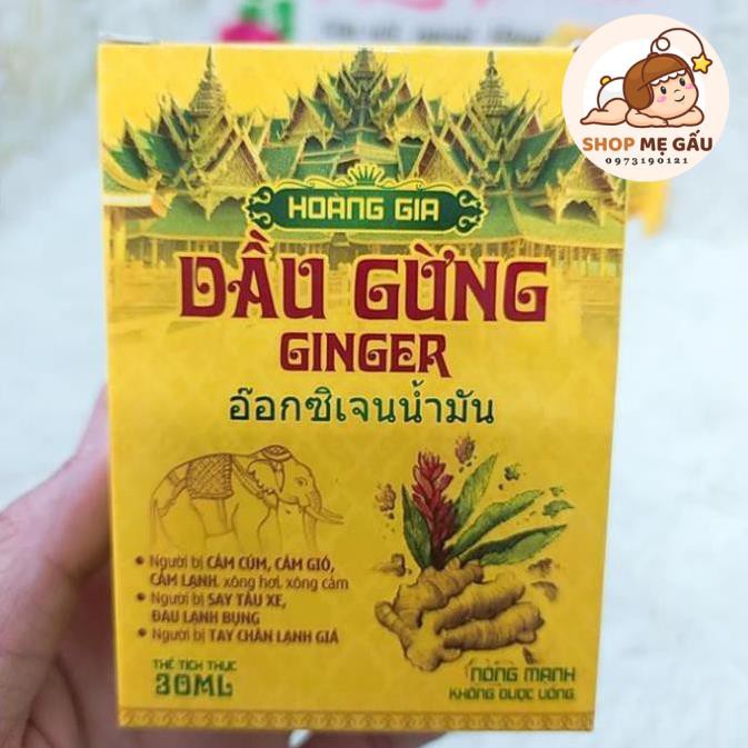 (Chính Hãng) Dầu Gừng Hoàng Gia 30ml -Giúp: làm thơm, làm ấm da-Hổ trợ nhưc đầu, xay tàu xe, cảm lạnh,cảm cúm