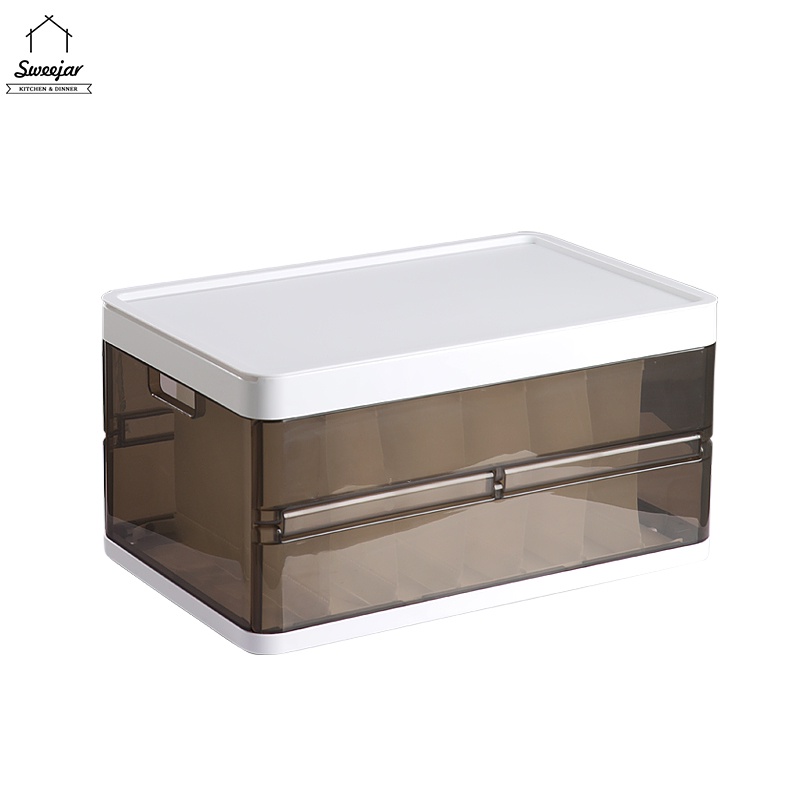 Hộp Đựng Quần Áo Bằng PP Có Ngăn Nắp Dung Tích 35L Tiện Dụng Cho Phòng Khách / Phòng Ngủ
