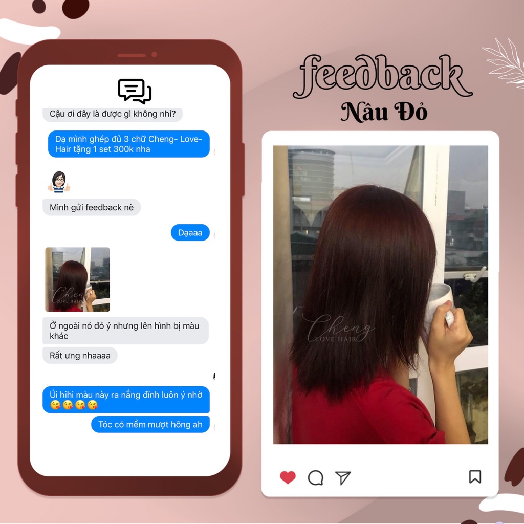 Thuốc nhuộm tóc NÂU ĐỎ không tẩy tặng oxi trợ nhuộm | Chenglovehair, Chenglovehairs