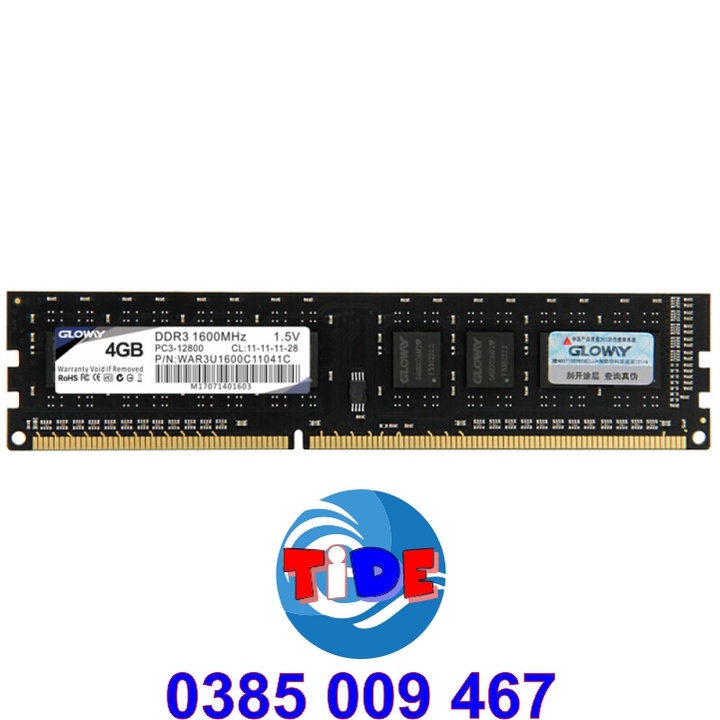 Ram DDR3 | 1600MHz | 4GB và 8GB – Dùng cho PC – Chính hãng Gloway – Bảo hành 3 năm