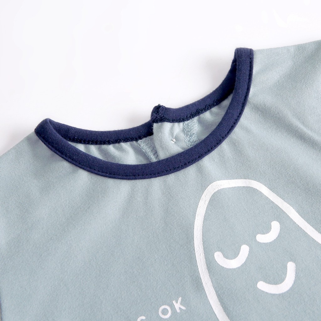 Áo liền thân Sanlutoz tay dài in họa tiết hoạt hình đáng yêu cho bé sơ sinh