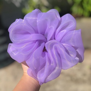 Đồ buộc tóc scrunchies bigsize siêu to Voan Phồng Tím💜