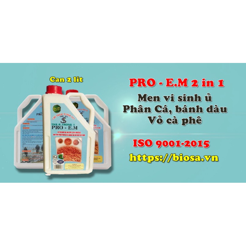 TKS 2 IN 1 - PRO EM 2LIT. Ủ phân cá, phân bánh dầu, thủy phân protein. Phân hủy và khử mùi hôi xã thực vật hiệu quả