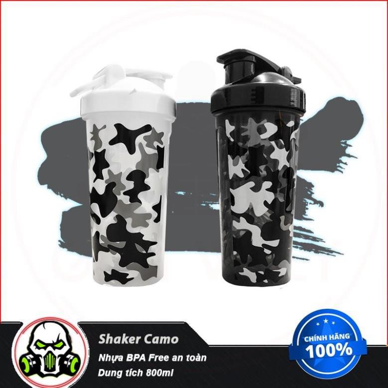 Bình Nước shaker Camo 600ml Nhựa BPA Free - An Toàn Cho Người Dùng TPBS