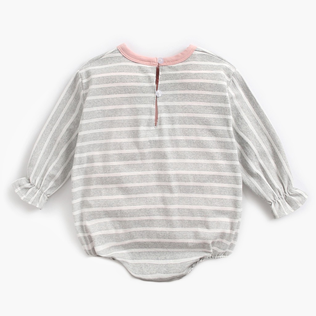 Áo Liền Quần Sanlutoz Họa Tiết Kẻ Sọc Tay Dài Cho Em Bé