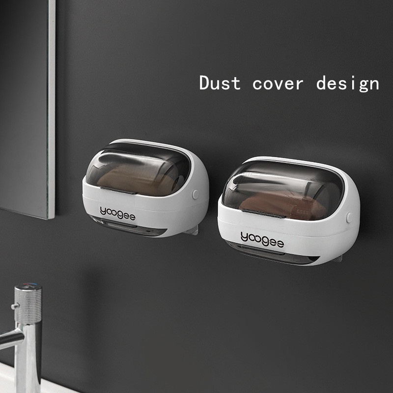 Hộp đựng xà phòng bằng nhựa trong suốt có rãnh thoát nước tiết kiệm không gian sáng tạo tiện dụng cho phòng tắm