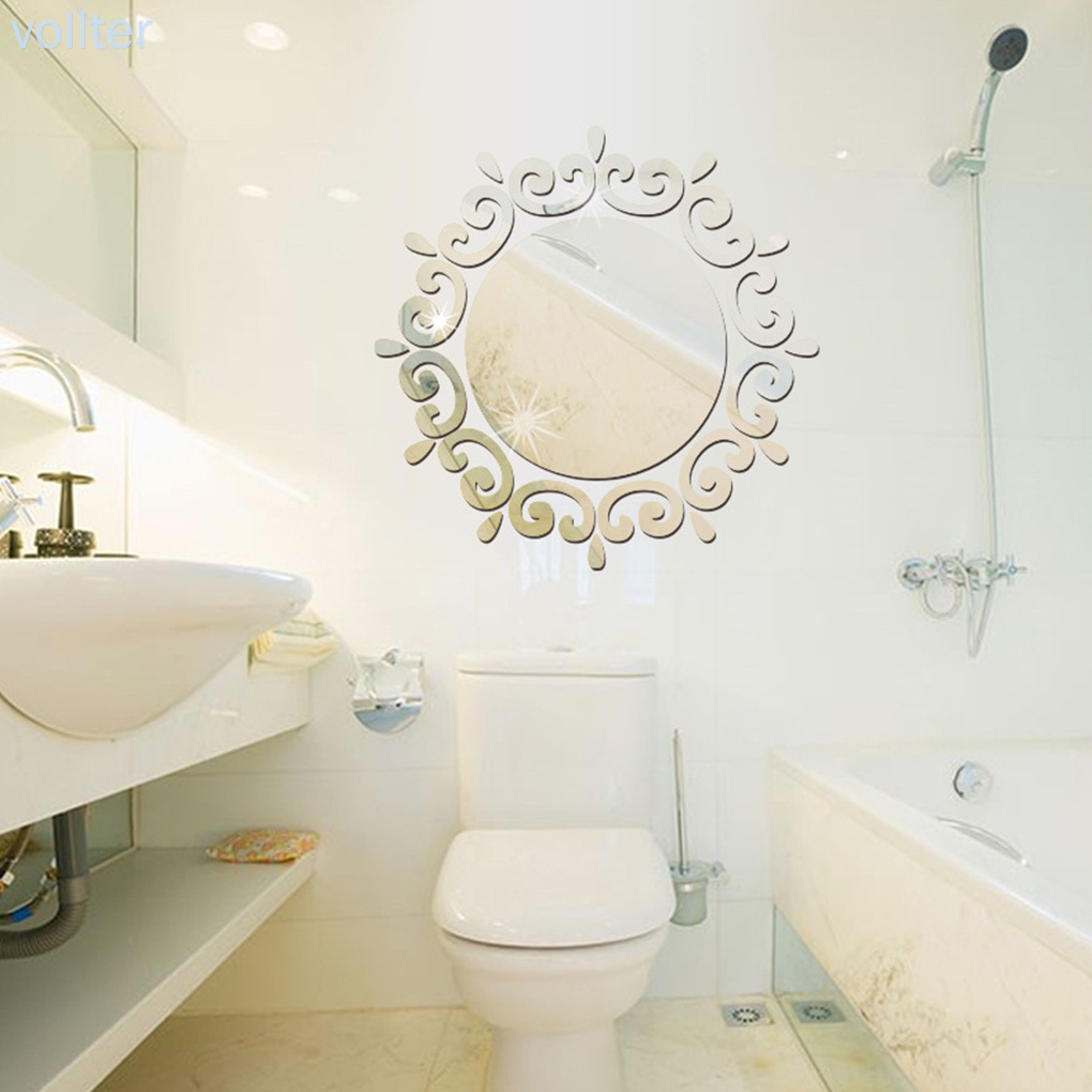 Dán tường acrylic tráng gương viền ren 3D trang trí nhà cửa / văn phòng