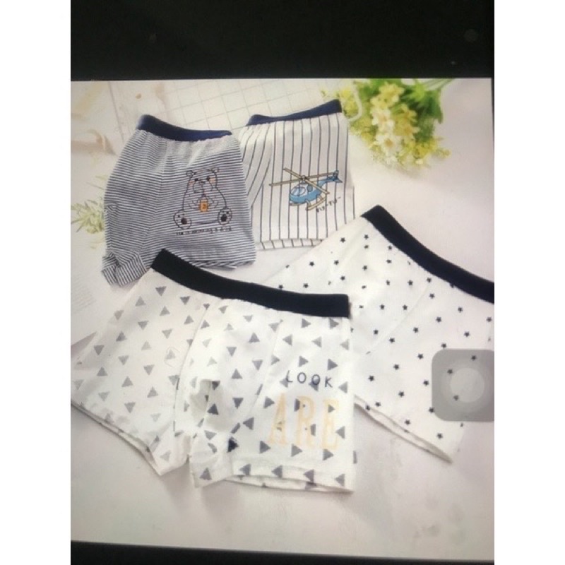 Quần lót bé trai cao cấp HIKITO combo 4 quần DH040